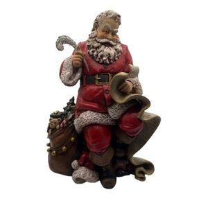 Napco Classic Santa Claus Figurine with Scroll 17” Resin